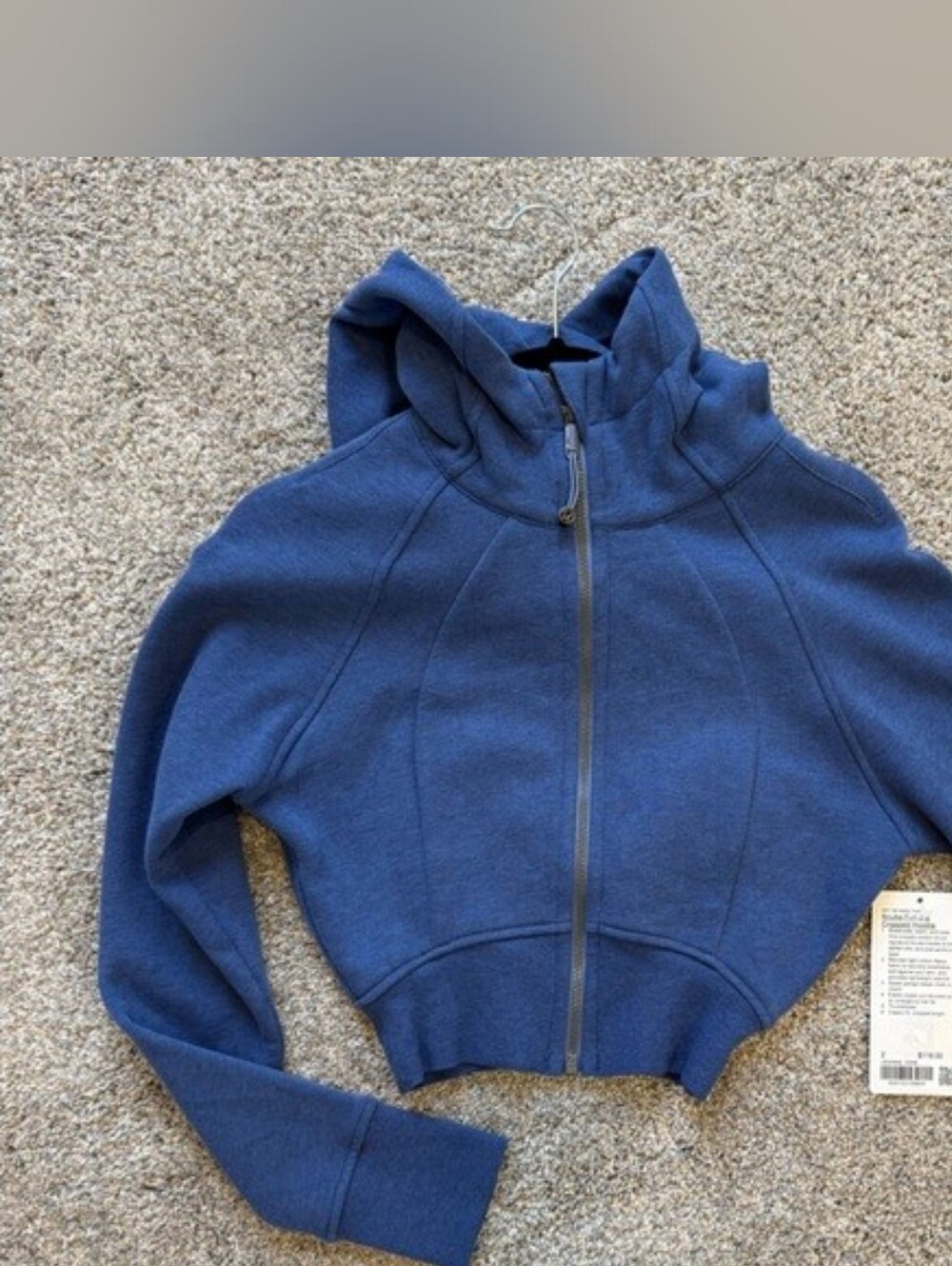 Lululemon Scuba Cropped Full-Zip Hoodie Heathered Obsidian Blue Size 2